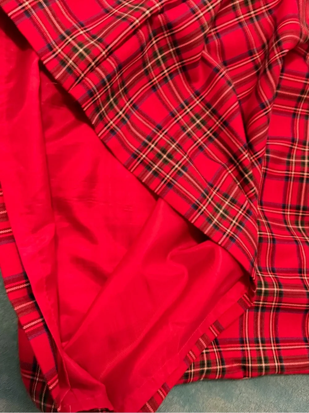 Talbots Red Plaid Pencil  Skirt